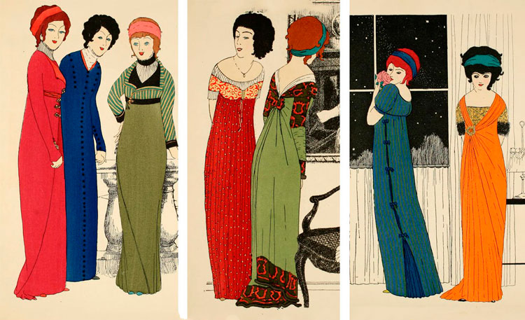Эскизы платьев Поля Пуаре 1906 год